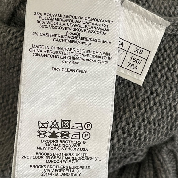 NWOT Brook brothers fair isle sweater gray size XS - Picture 6 of 6